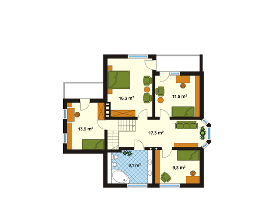 Projekt domu Topola 2 - rzut poddasza