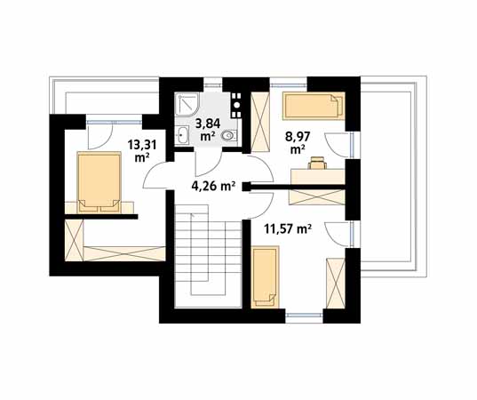 Projekt domu Trawertyn 2 - rzut piętra