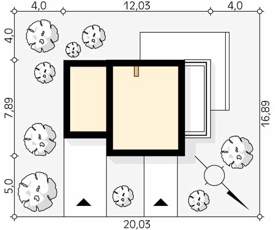 Projekt domu Trawertyn 2 - usytuowanie na działce