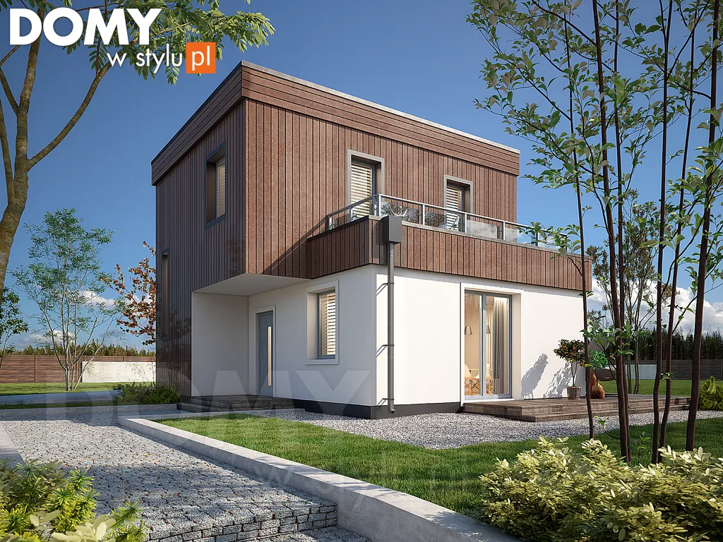 Nowoczesny projekt domu piętrowego Trawertyn 2 - wizualizacja frontowa