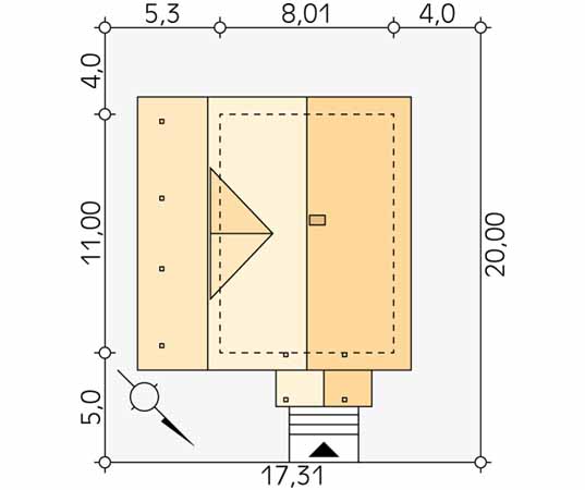 Projekt domu Truskawkowy - usytuowanie na działce