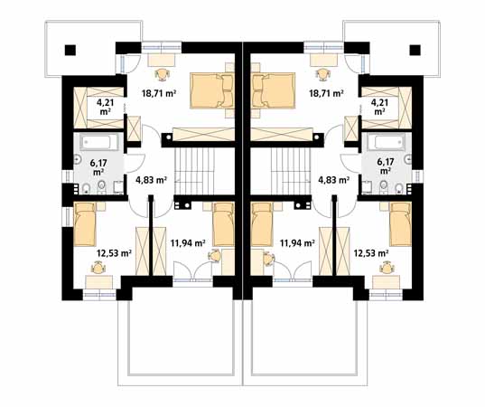 Projekt domu Turkusowy - rzut poddasza