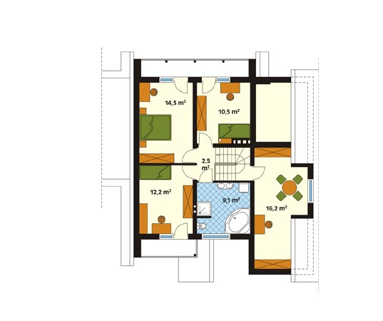 Projekt domu Twist - rzut poddasza