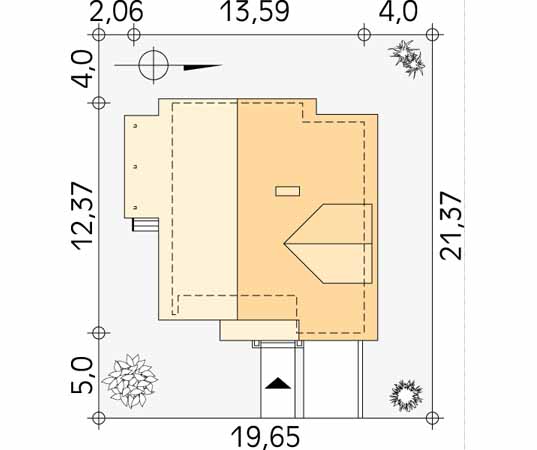 Projekt domu Twist - usytuowanie na działce