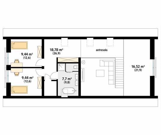 Projekt domu Tytus - rzut poddasza