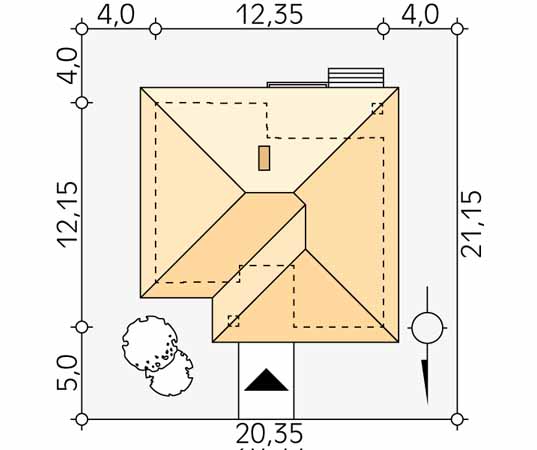 Projekt domu Umbra - usytuowanie na działce