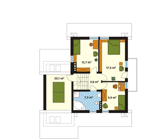 Projekt domu Uwertura - rzut poddasza