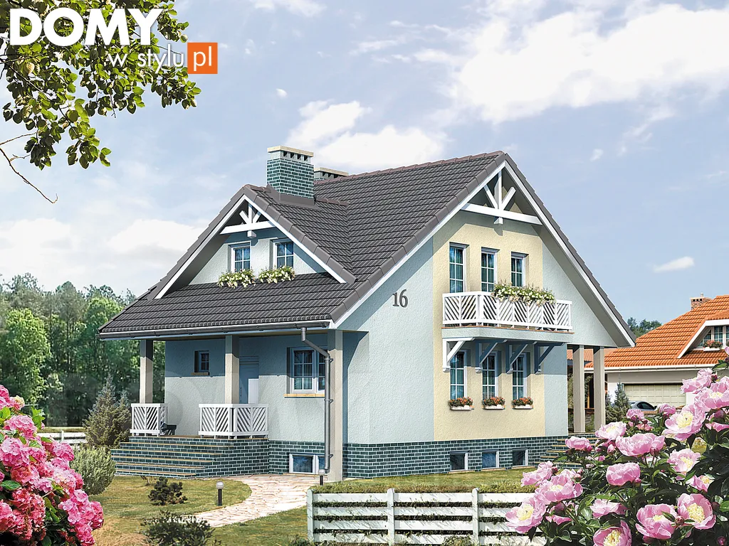 Projekt domu Uwertura 2 - wizualizacja frontowa