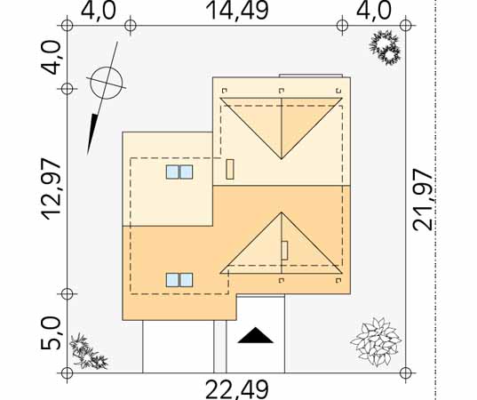 Projekt domu Uwertura 3 - usytuowanie na działce