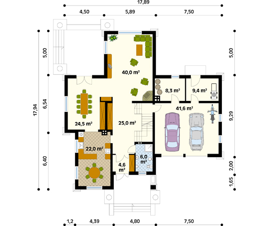 Projekt domu Vega 2 - rzut parteru