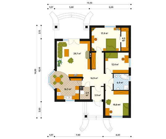 Projekt domu Venus - rzut parteru