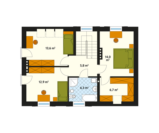 Projekt domu Vigo 2 - rzut poddasza