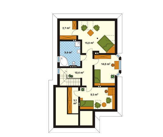 Projekt domu Viola - rzut poddasza