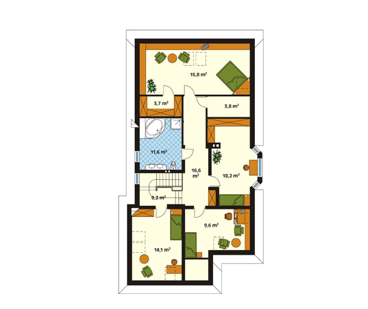 Projekt domu Viola 4 - rzut poddasza