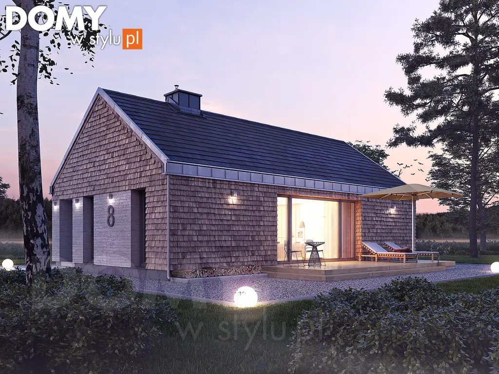Nowoczesny projekt domu parterowego Wakacyjny - wizualizacja frontowa