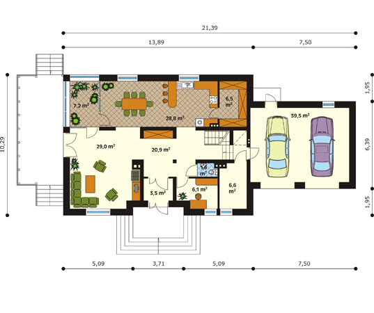 Projekt domu Walc 2 - rzut parteru