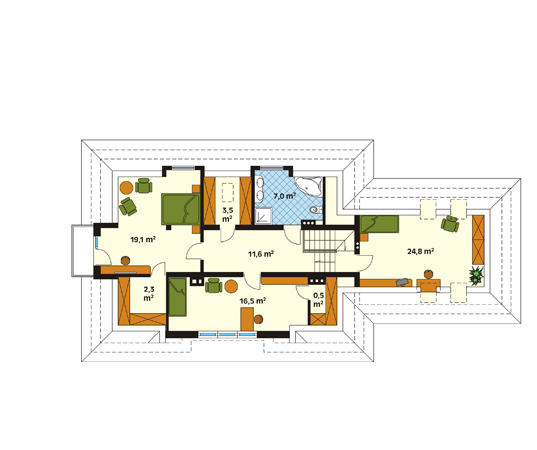 Projekt domu Walc 2 - rzut poddasza