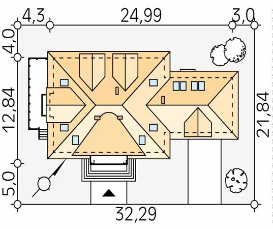 Projekt domu Walc 5 - usytuowanie na działce