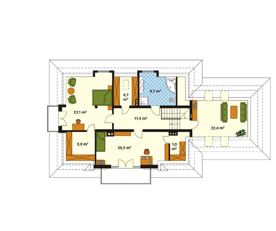 Projekt domu Walc 6 - rzut poddasza
