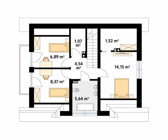 Projekt domu Wanilia - rzut poddasza