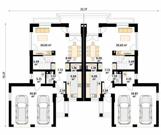 Projekt domu Waniliowy - rzut parteru