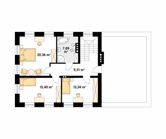 Projekt domu Wena - rzut piętra