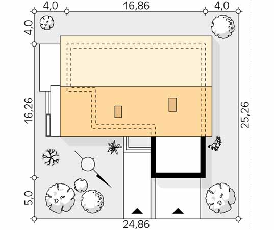 Projekt domu Wenge - usytuowanie na działce