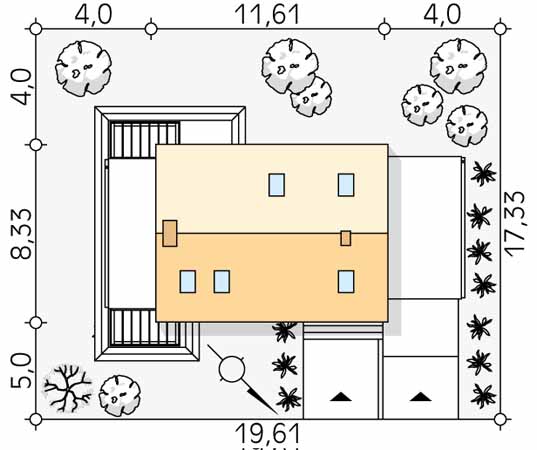 Projekt domu Weranda 2 - usytuowanie na działce