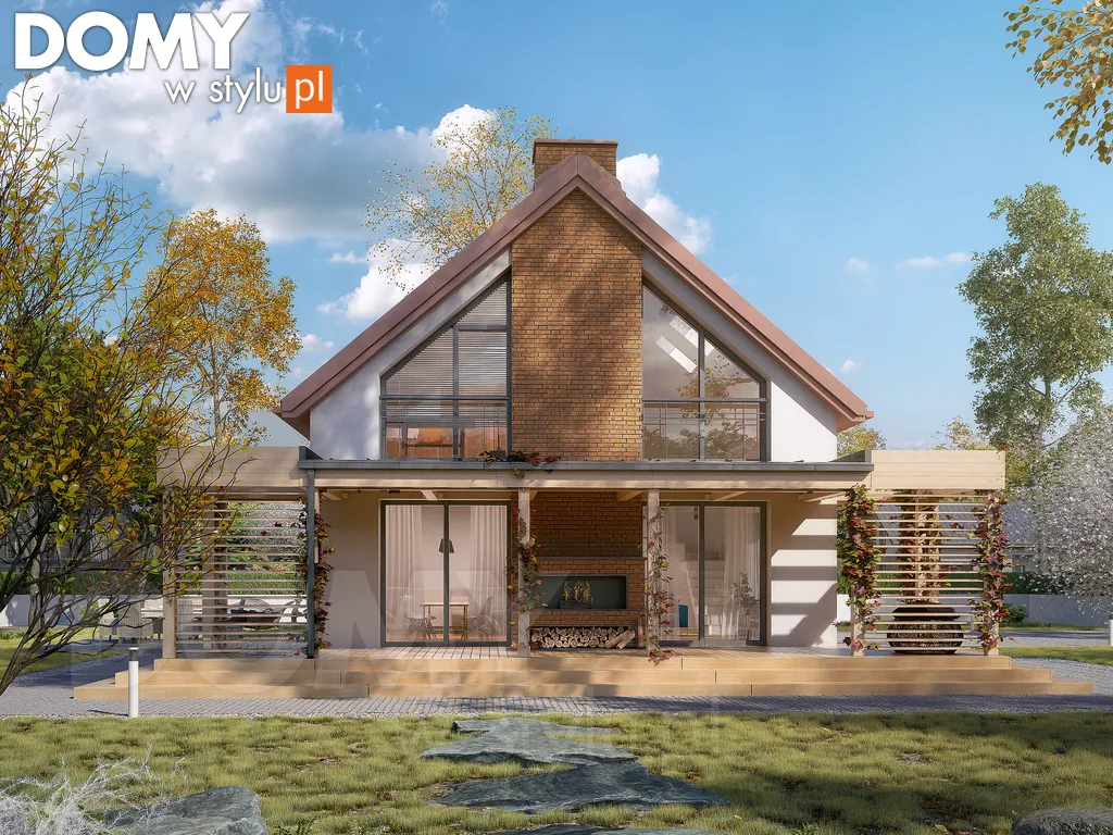 Projekt domu z poddaszem Weranda 2 - wizualizacja frontowa
