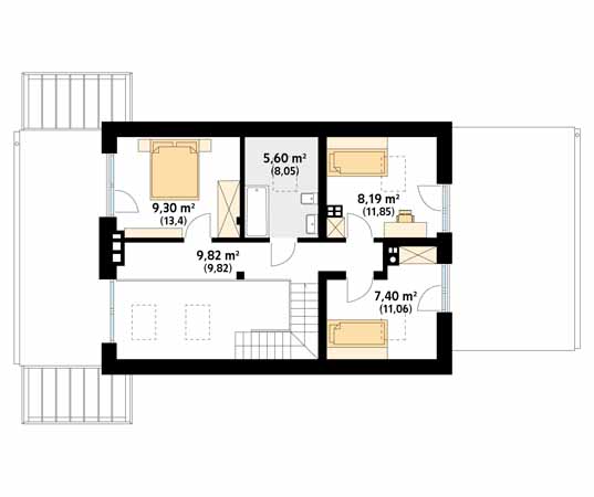 Projekt domu Weranda 3 - rzut poddasza