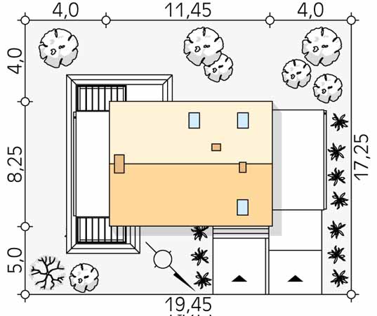 Projekt domu Weranda 4 - usytuowanie na działce