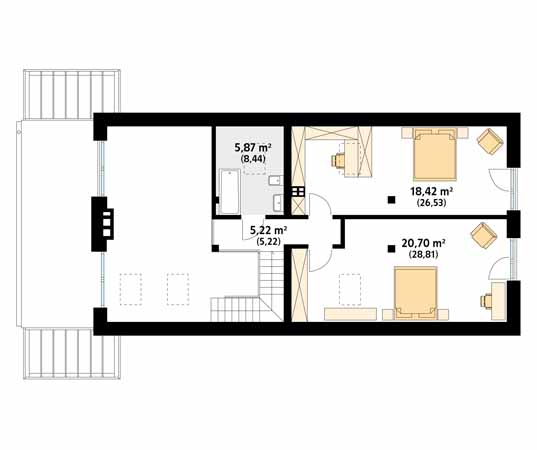 Projekt domu Weranda 5 - rzut poddasza