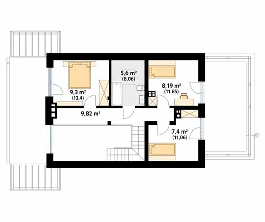 Projekt domu Weranda 6 - rzut poddasza