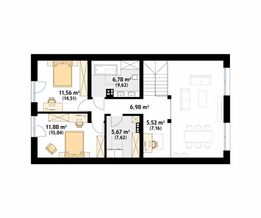 Projekt domu Weranda 7 - rzut poddasza