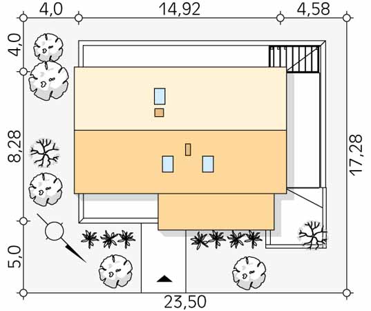 Projekt domu Weranda 7 - usytuowanie na działce
