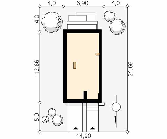 Projekt domu Wiąz W - usytuowanie na działce
