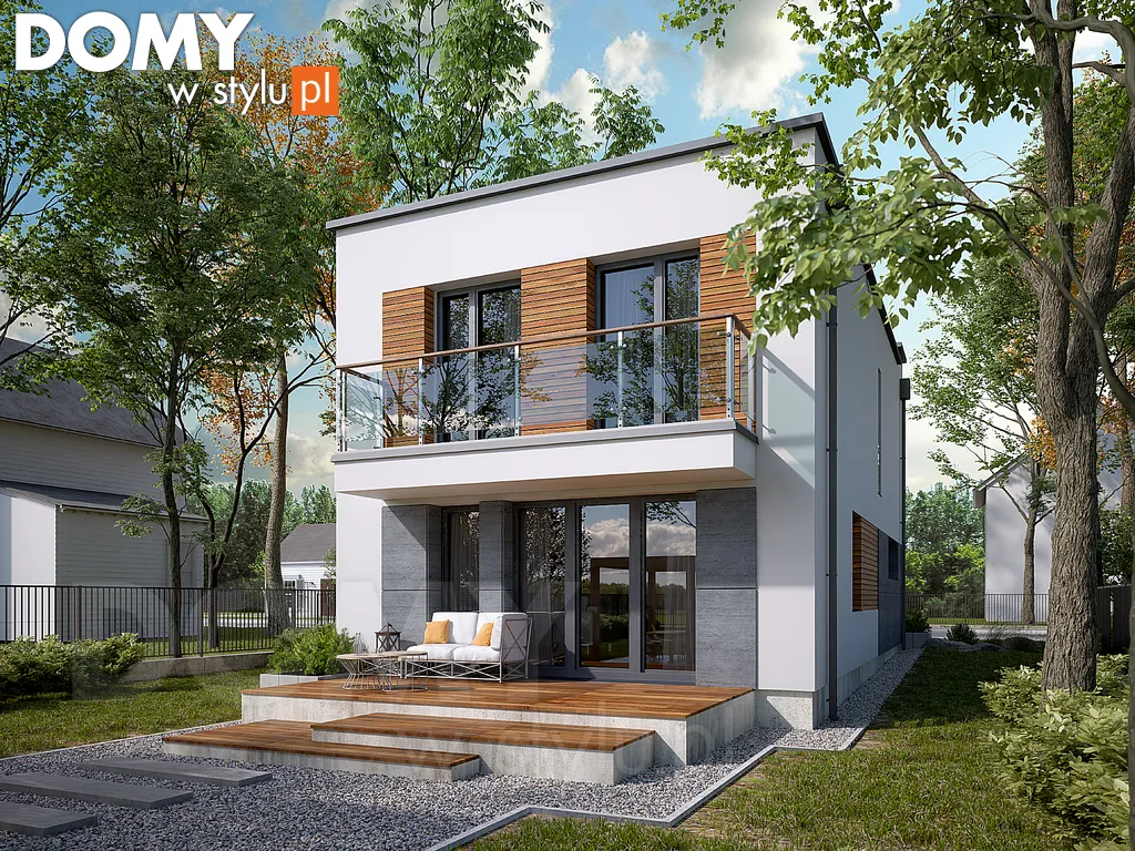 Nowoczesny projekt domu piętrowego Wiąz W - wizualizacja frontowa