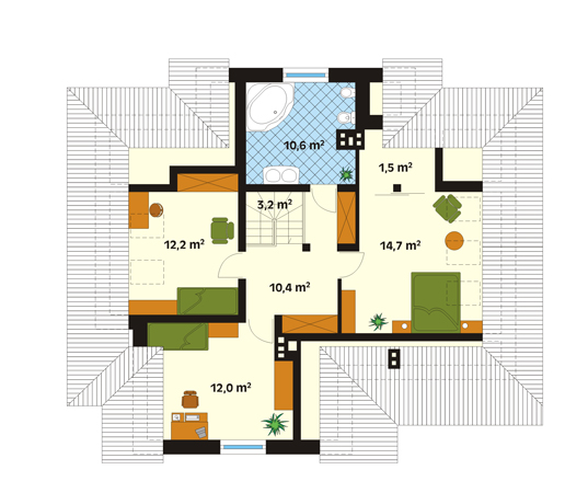 Projekt domu Wiking 2 - rzut poddasza