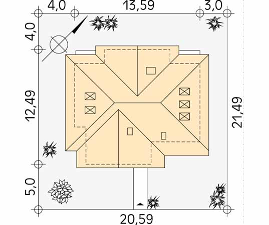 Projekt domu Wiking 3 - usytuowanie na działce