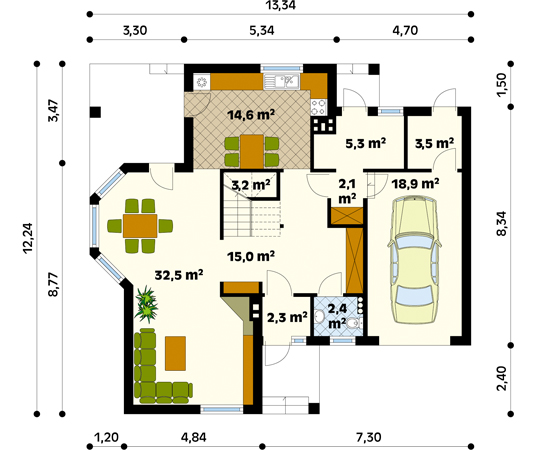 Projekt domu Wiking dr-S - rzut parteru