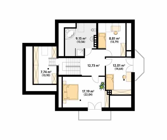 Projekt domu Wilga 4 - rzut poddasza