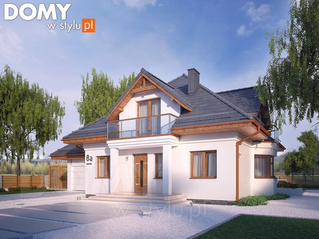 Projekt domu z poddaszem Wilga 4 - wizualizacja frontowa