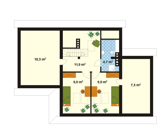 Projekt domu Wist - rzut poddasza