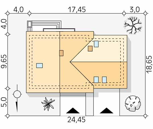 Projekt domu Wolta - usytuowanie na działce