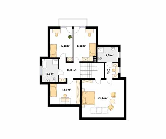 Projekt domu Zefir - rzut poddasza