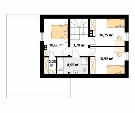 Projekt domu Zeo - rzut poddasza