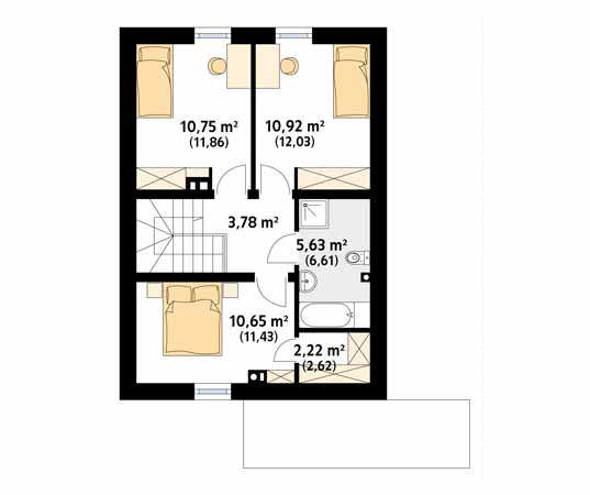 Projekt domu Zeo 2 - rzut poddasza