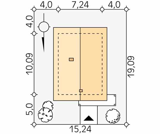Projekt domu Zeo 2 - usytuowanie na działce