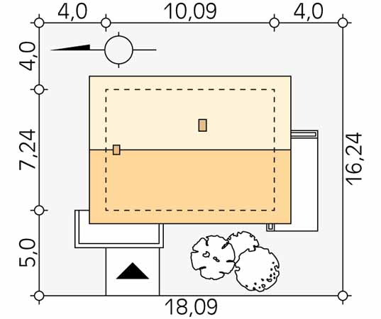 Projekt domu Zeo 3 - usytuowanie na działce