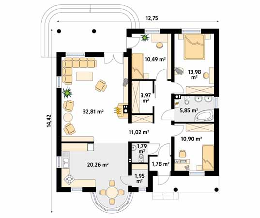 Projekt domu Zośka - rzut parteru